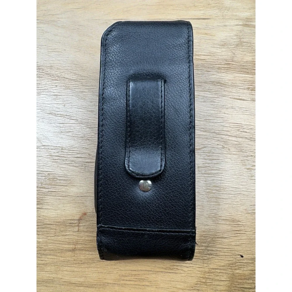 Vintage Nautica Leather Cell Phone Case Holster Belt Clip Black 96065